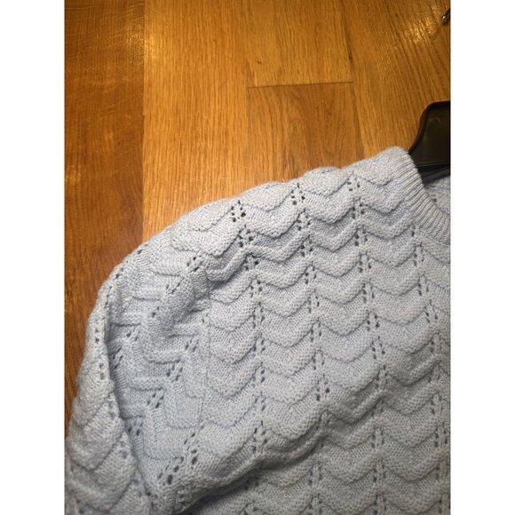 Light Blue Crochet Cardigan Size M/L - Picture 4 of 7